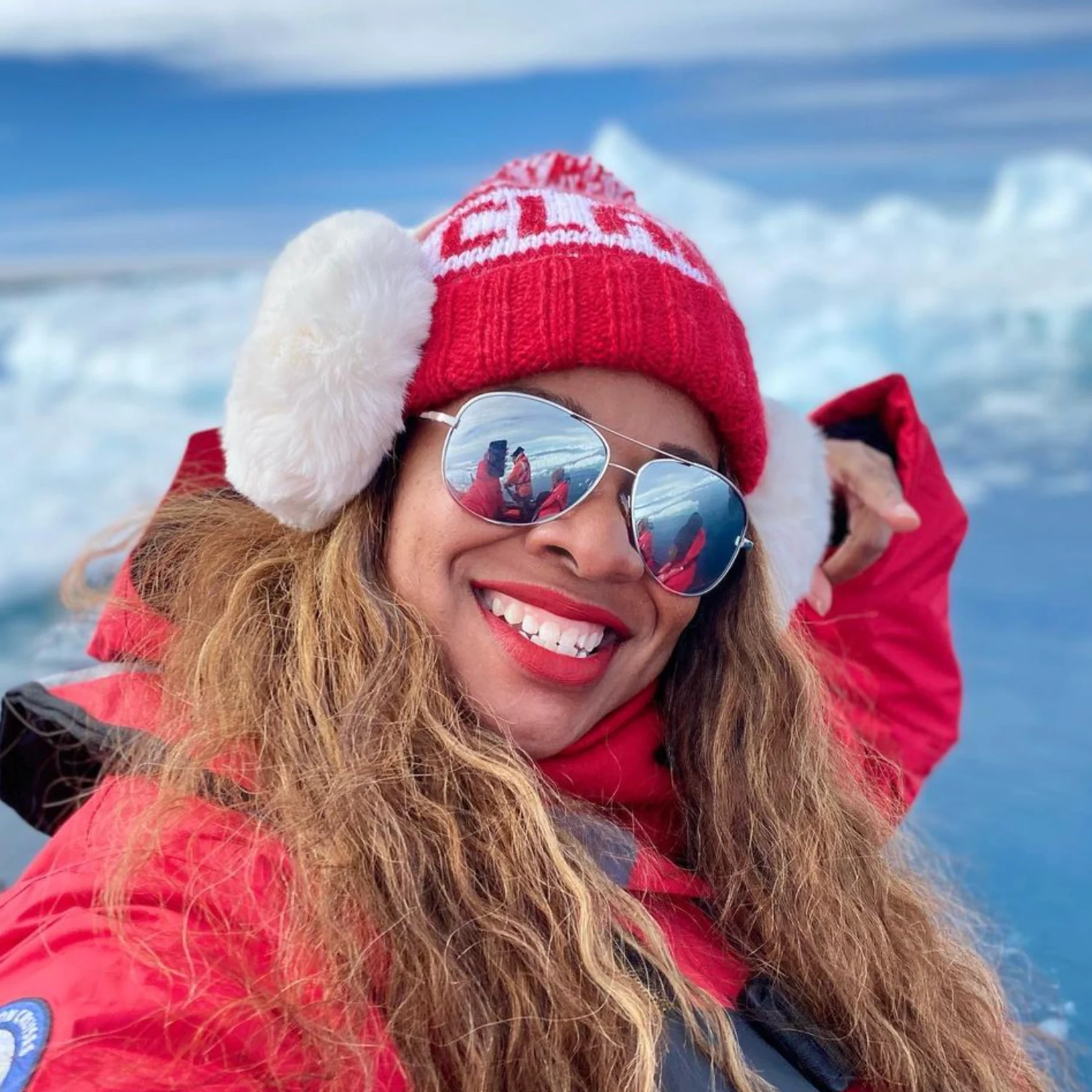 Claire on the glacier in Iceland
