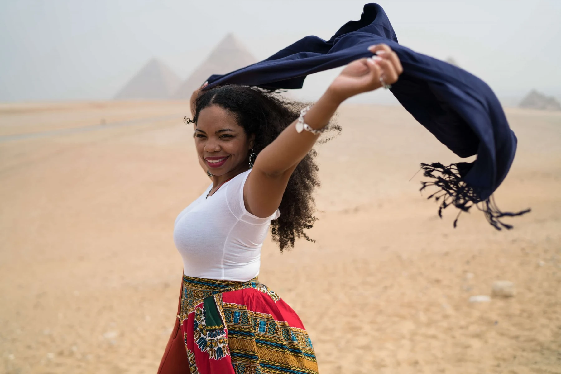 At the Pyramids of Giza in Egypt